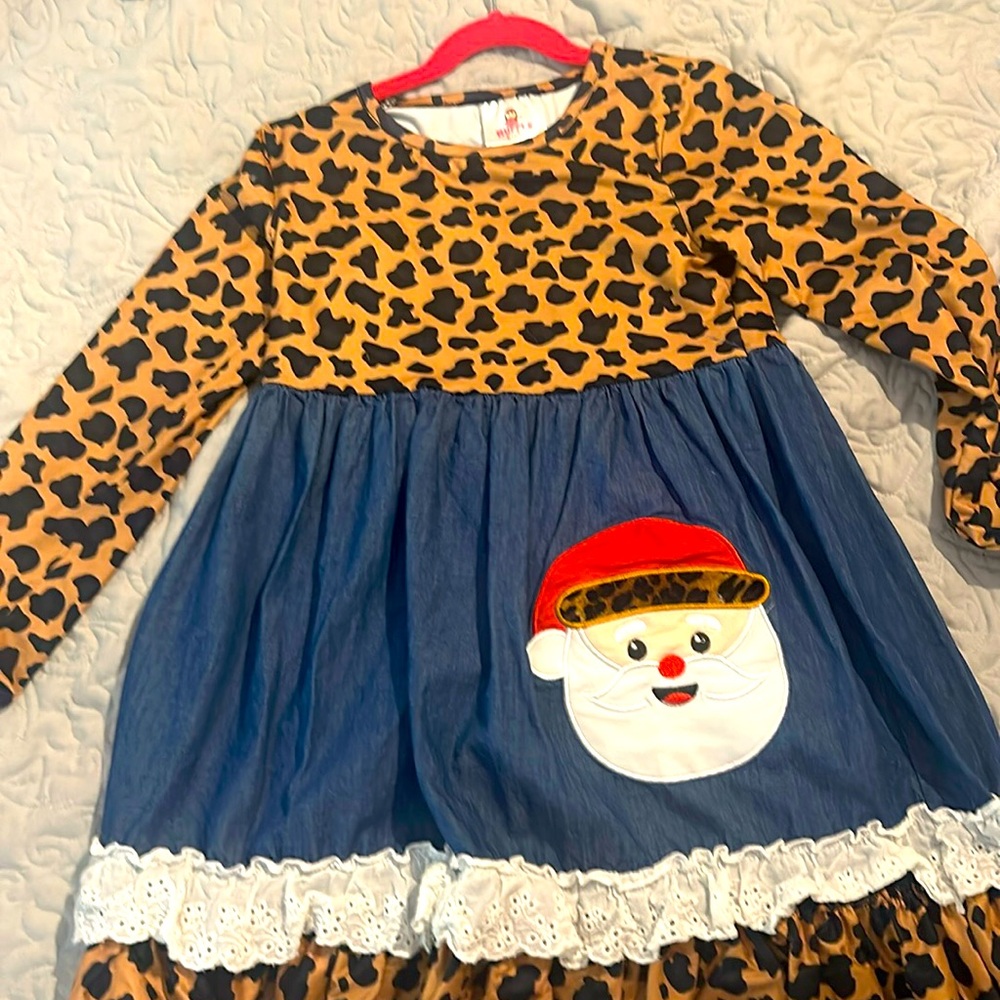 Christmas dress, little girls, ruffle girl, size 5t